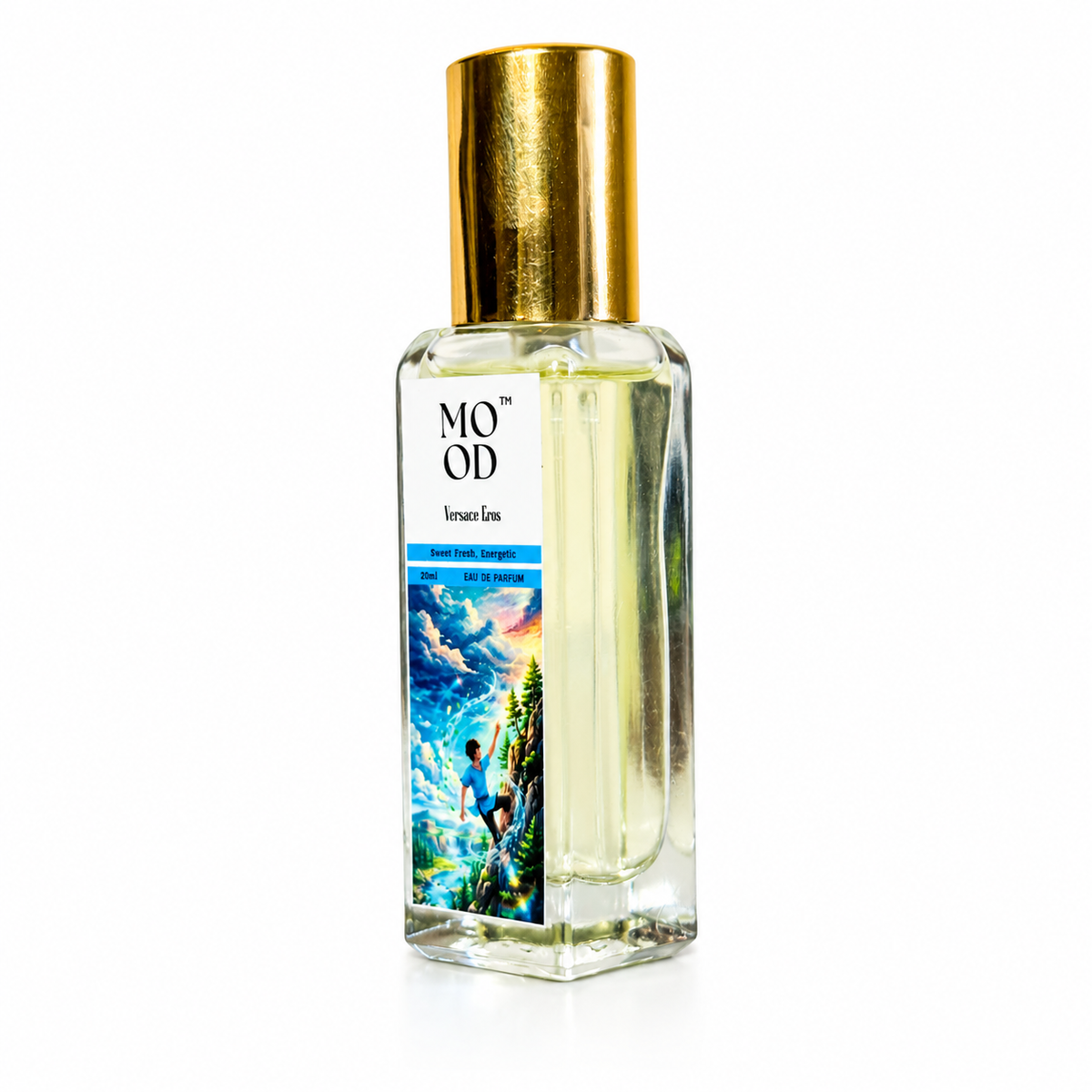 Versace Eros 20ml perfume - elegant gold-capped bottle detail