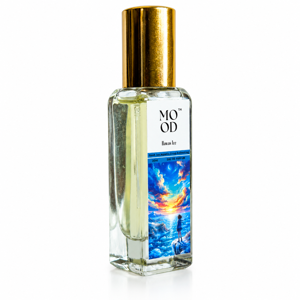 Hawas Ice 20ml perfume by Mood Parfums - gold-capped bottle