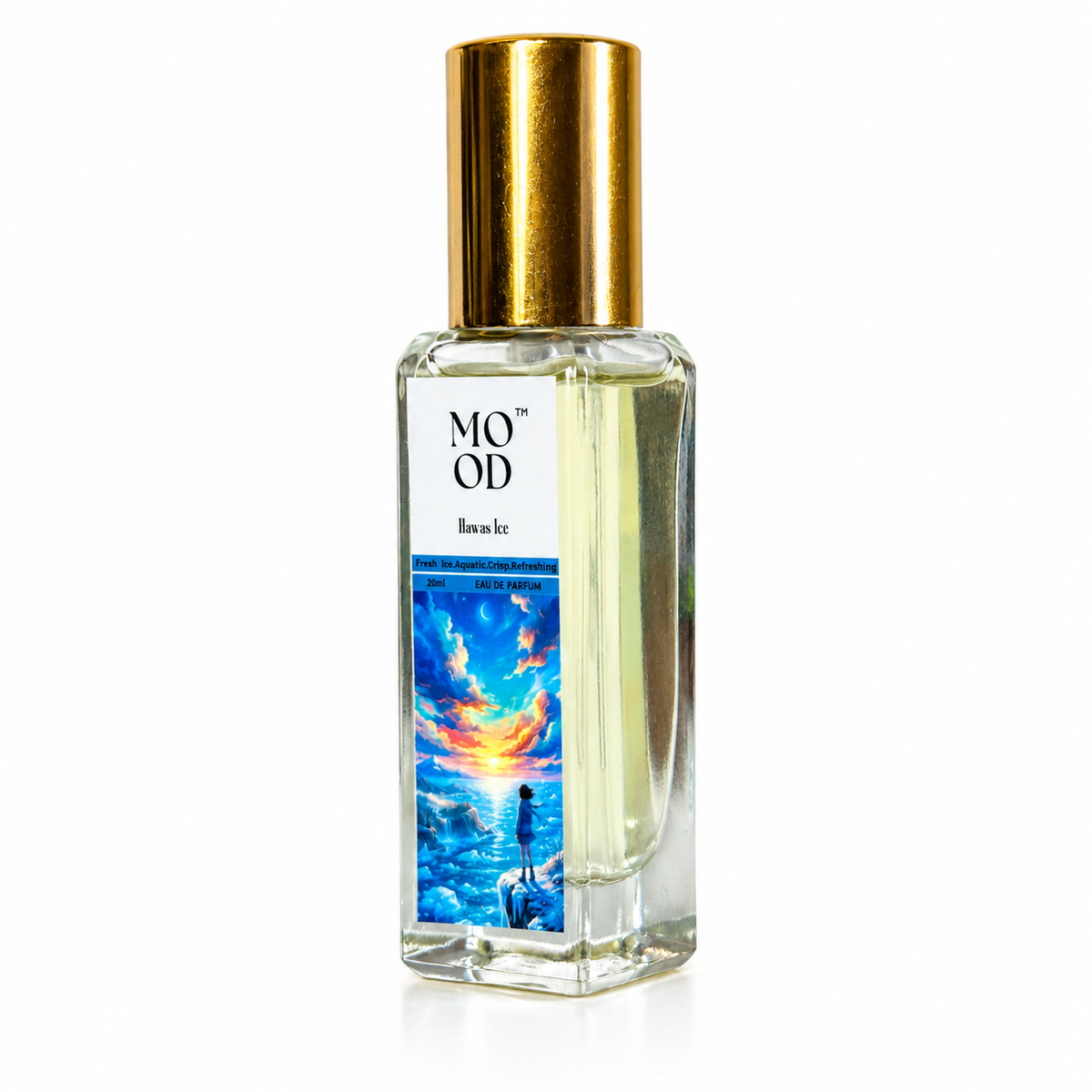 Hawas Ice 20ml perfume - bottle studio shot alternate angle